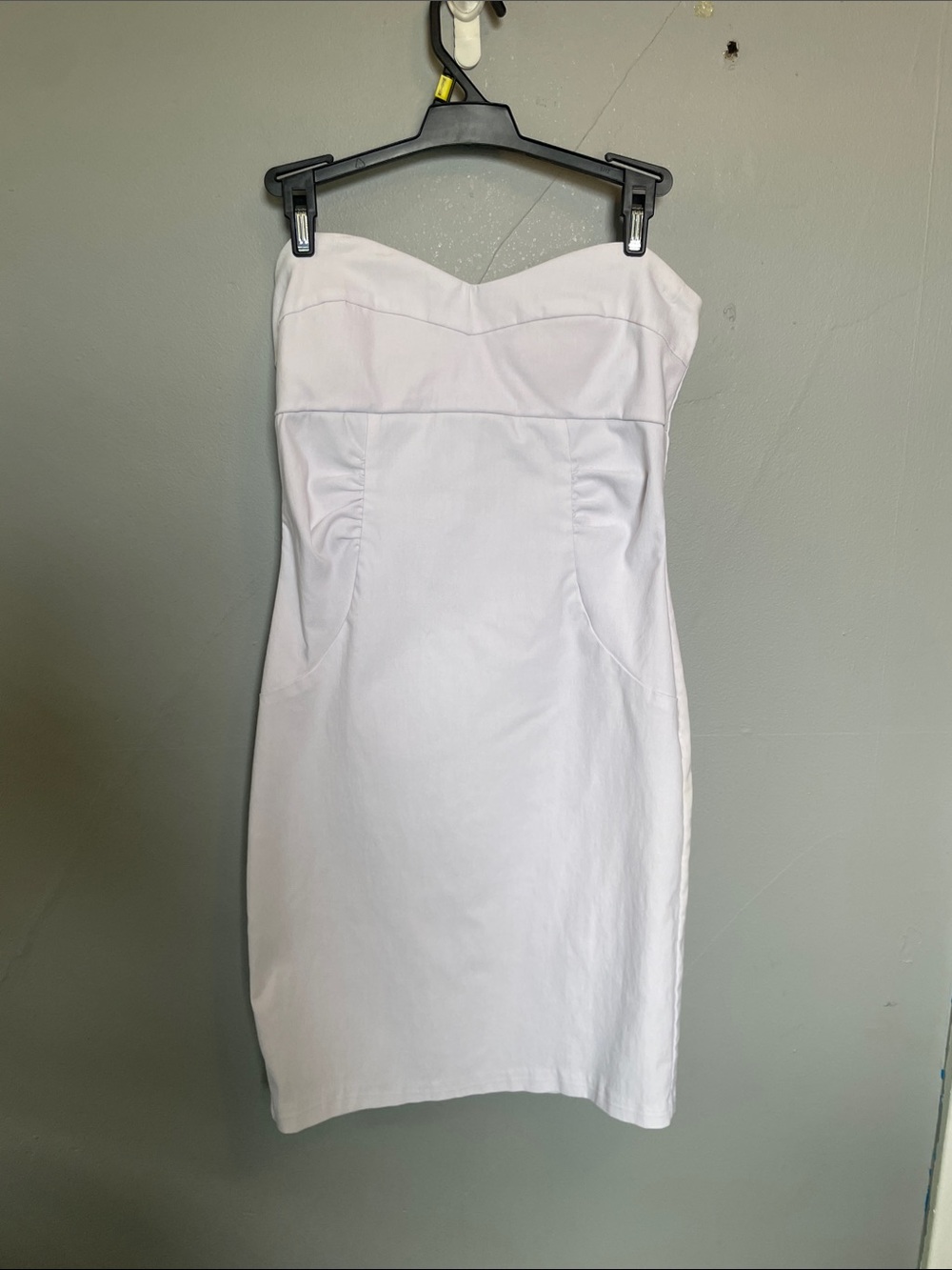 Y2K Body Central Pure White Strapless Bodycon sweetheart mini dress bride shower